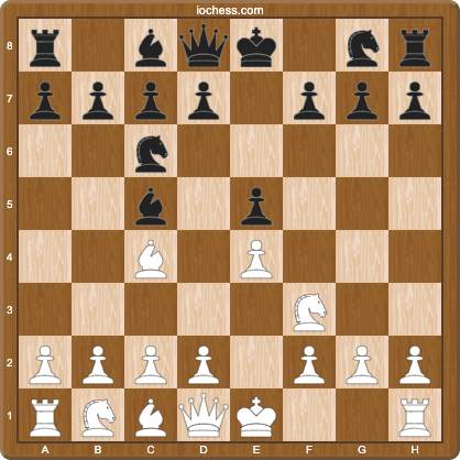 Italian Game position after 1.e4 e5 2.Nf3 Nc6 3.Bc4 Bc5
